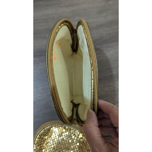 PURSES Golden Mesh Zipper Clutch Cosmetic Change Pocket Lined PARTY! set of 2 - Picture 4 of 7